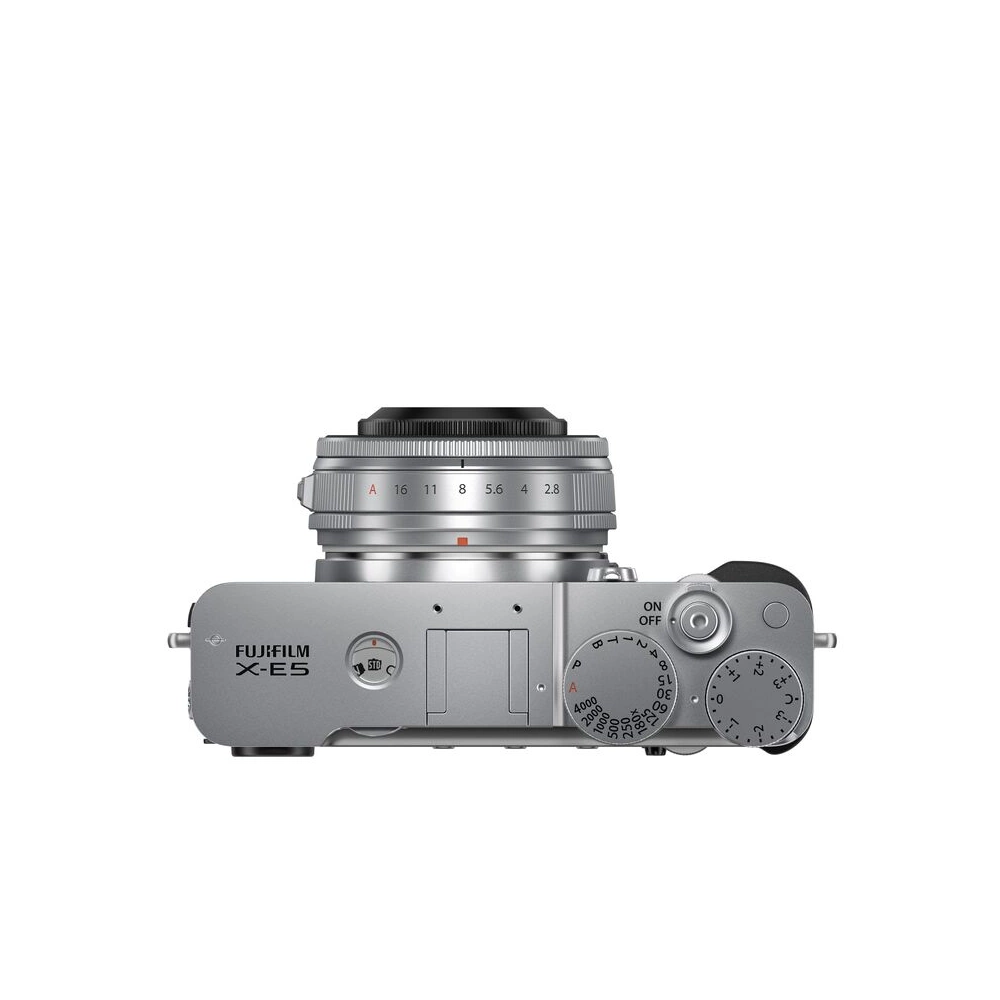 Fujifilm X-E5 + XF 23mm f/2.8 R WR MILC fényképezőgép KIT (ezüst)