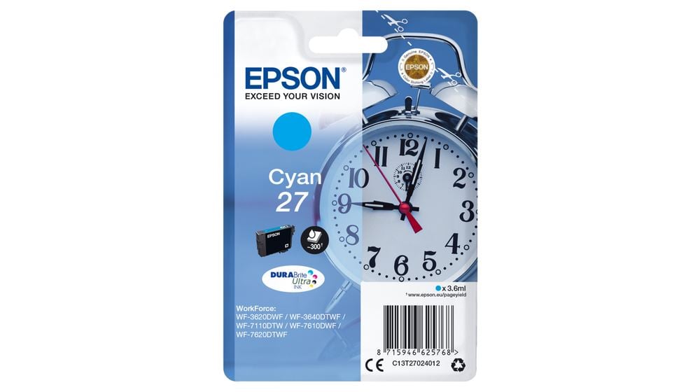 Epson 27 DURABrite Ultra tintapatron ciánkék (C13T27024012) Epson 27 DURABrite Ultra tintapatron ciánkék (C13T27024012)