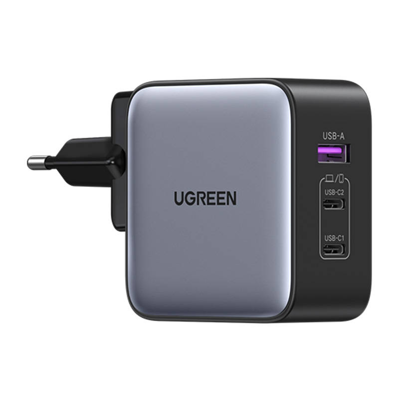 Ugreen Nexode Fali töltő, 2x USB-C + USB, 65W