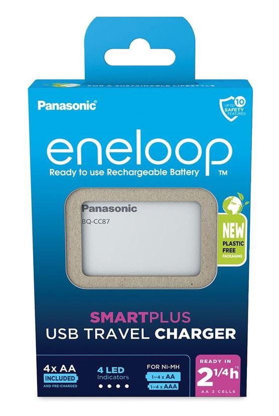 Panasonic Eneloop BQ-CC87 akkumulátor töltő időzítővel + 4db 2000mAh AA akkumulátor (K-KJ87MCD40USB)