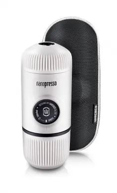 Wacaco WNANO-CW+C Nanopresso hordozható kávéfőző fehér + kemény védőtok 