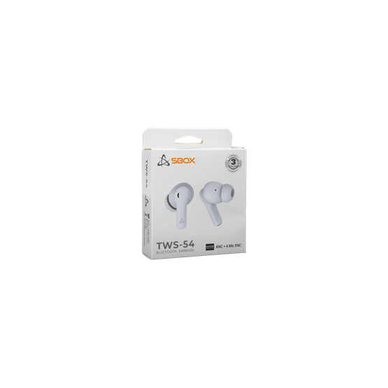 SBOX EB-TWS54-W bluetooth v5.4 fülhallgató 4 mikrofonnal ANC + ENC, BR+EDR+BLE Fehér