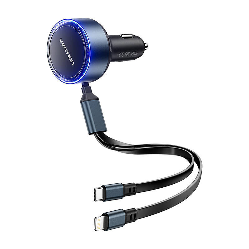 Vention FFOB0 USB-C car charger + USB-C/Lightning 30W kábel