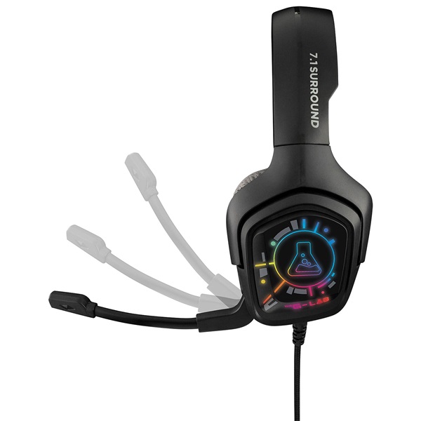 The G-Lab  KORP COBALT 7.1 EX  mikrofon  USB hangerőszabályzó nagy-párnás  RGB Fejhallgató  Fekete 