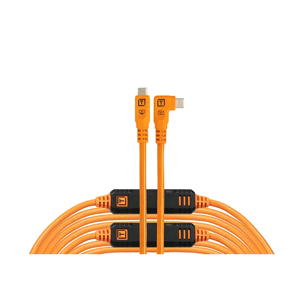 TetherPro Optima 10G USB-C 9.4m Straight to Right Narancs TetherPro Optima 10G USB-C 9.4m Straight to Right Narancs