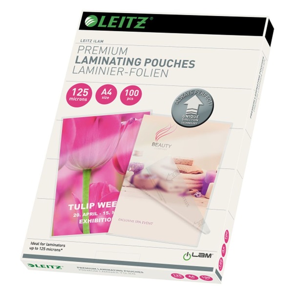 LEITZ Meleglamináló fólia, 125 mikron, A4, fényes, UDT technológiával (E74810000) LEITZ Meleglamináló fólia, 125 mikron, A4, fényes, UDT technológiával (E74810000)