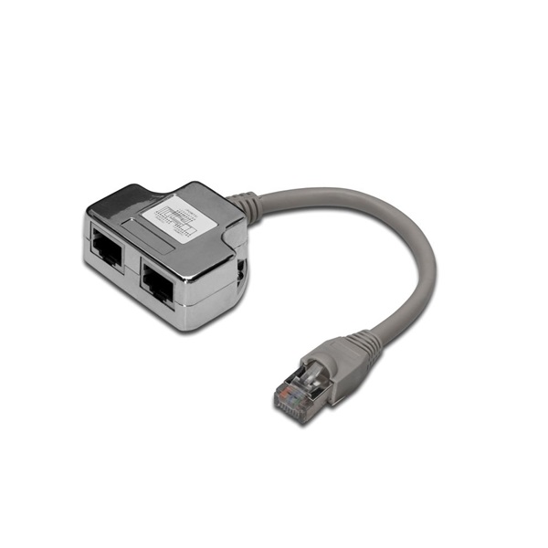 DIGITUS CAT5e árnyékolt RJ45/RJ45 lengő Y elosztó DIGITUS CAT5e árnyékolt RJ45/RJ45 lengő Y elosztó