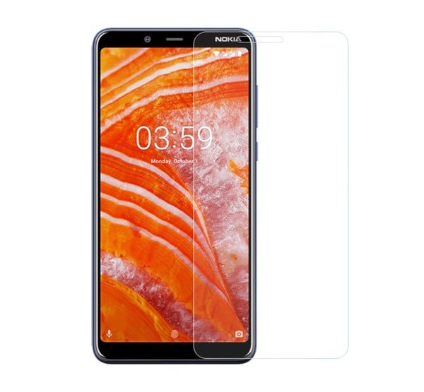 Képernyővédő üveg (2.5D lekerekített szél, karcálló, 9H, NEM íves) ÁTLÁTSZÓ [Nokia 3.1 Plus]