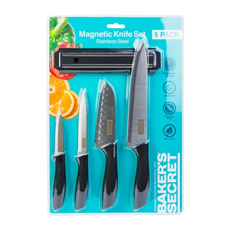 Bakers Secret DA00990 Mágneses akasztóval 4 részes Kés készlet Bakers Secret DA00990 Mágneses akasztóval 4 részes Kés készlet