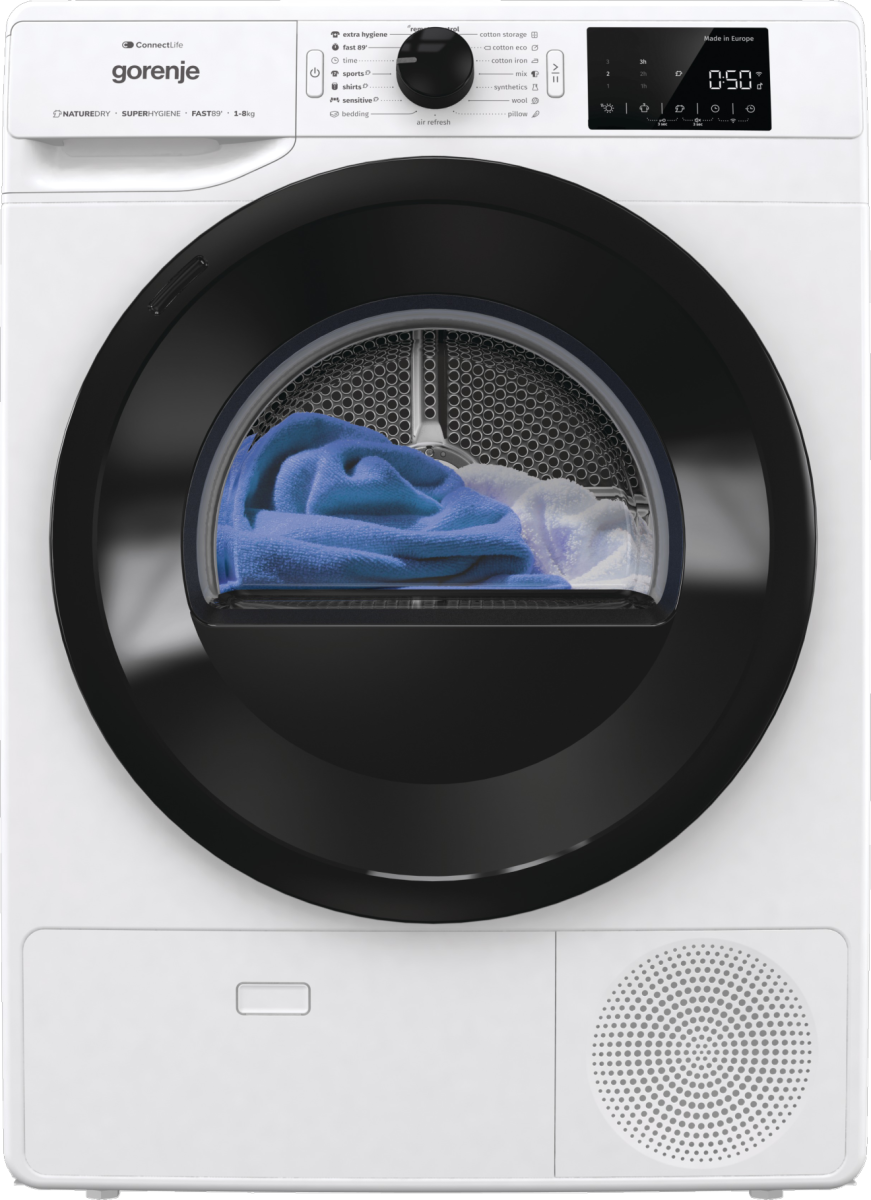 Gorenje DPNE83/GNLWIFI Hőszivattyús szárítógép – 8 Kg, A Energiaosztály,  WiFi, ExtraHigiénia opció, 