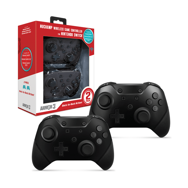 ARMOR3 NUCHAMP Nintendo Switch Kiegészítő Vezeték nélküli kontroller Fekete & Fekete (2-PACK)