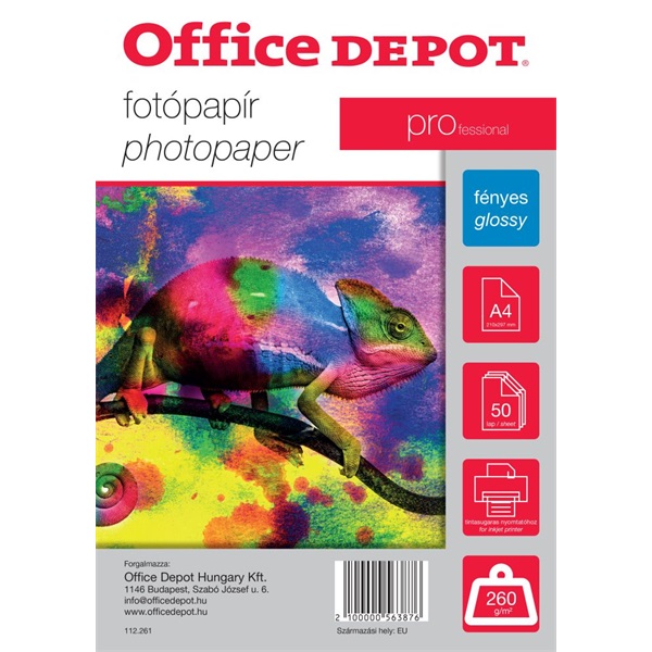 Office Depot Pro A4 260g fényes 50db fotópapír