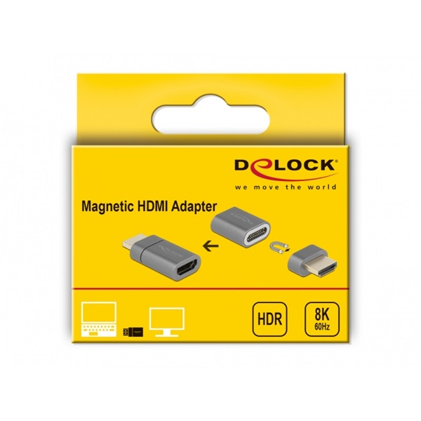 Delock 66684 HDMI apa - anya 8K 60Hz mágneses adapter Delock 66684 HDMI apa - anya 8K 60Hz mágneses adapter