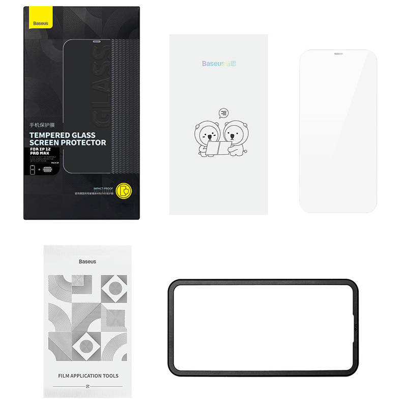 Baseus Schott iPhone 12 Pro Max HD Üvegfólia porálló bevonattal, 0.3 mm Baseus Schott iPhone 12 Pro Max HD Üvegfólia porálló bevonattal, 0.3 mm