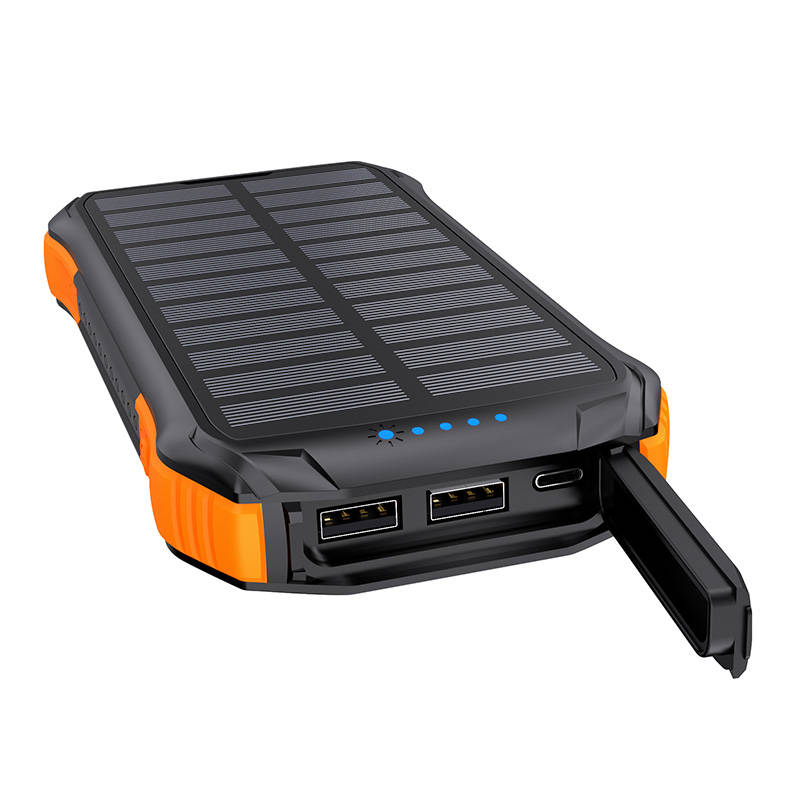 Choetech B659 Solar power bank with inductive charging 2x USB 10000mAh Qi 5W (black-orange) Choetech B659 Solar power bank with inductive charging 2x USB 10000mAh Qi 5W (black-orange)