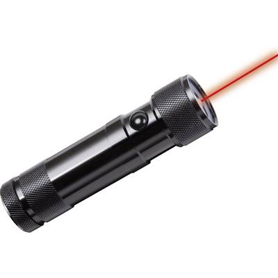 LED-es zseblámpa és lézerpointer, elemes, 145 g, fekete, Brennenstuhl EcoLED