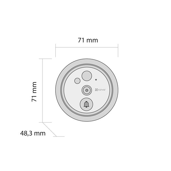 EZVIZ HP4    4,3" színes képátmérő Kétirányú video hívás csengő  4600 mAh 512G kültéri vezeték nélküli ajtócsengő