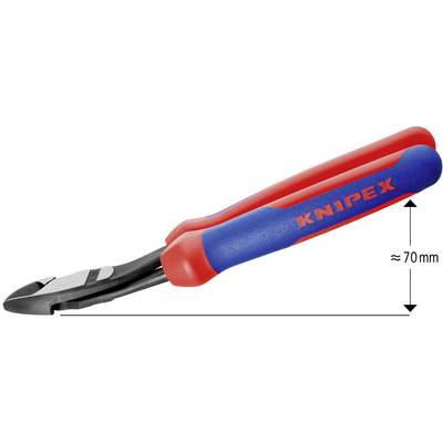 Erőkímélő oldalcsípőfogó, 12°-ban hajlított, közepes/kemény/zongora huzal max.: O 4,2/3/2,5 mm, Knipex 74 22 200 Erőkímélő oldalcsípőfogó, 12°-ban hajlított, közepes/kemény/zongora huzal max.: O 4,2/3/2,5 mm, Knipex 74 22 200