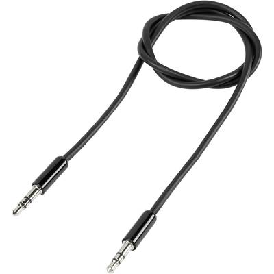 SpeaKa Professional Jack Audio Csatlakozókábel [1x Jack dugó, 3,5 mm-es - 1x Jack dugó, 3,5 mm-es] 1.00 m Fekete SuperSoft köpeny