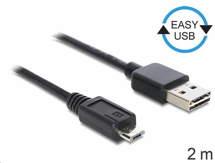 Delock 83367 USB 2.0 -A apa > USB 2.0 micro-B apa kábel 2 m Delock 83367 USB 2.0 -A apa > USB 2.0 micro-B apa kábel 2 m