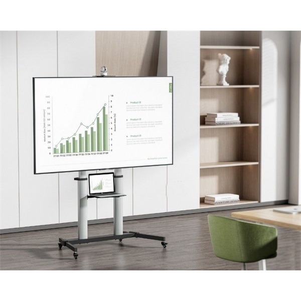 Equip 650631  60"-100" álló  dönthető  állítható magasság gurulós Max.:100kg  TV állvány Fekete-ezüst 