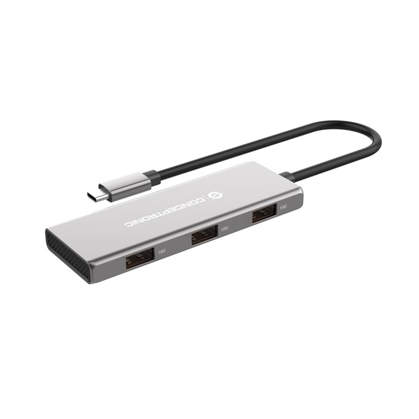 Conceptronic HUBBIES17G 4 Port USB-C to 4x USB-C+3x USB-A USB Hub Szürke Conceptronic HUBBIES17G 4 Port USB-C to 4x USB-C+3x USB-A USB Hub Szürke