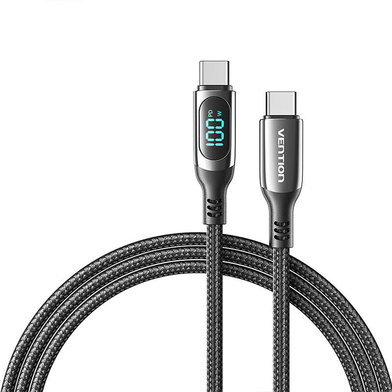 Vention TAYBAV USB 2.0 C-C 100 W 5A 1.2M USB kábel (fekete) Vention TAYBAV USB 2.0 C-C 100 W 5A 1.2M USB kábel (fekete)