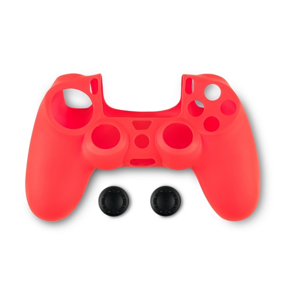 Spartan Gear PS4 kontroller szilikon skin + piros thumb grips