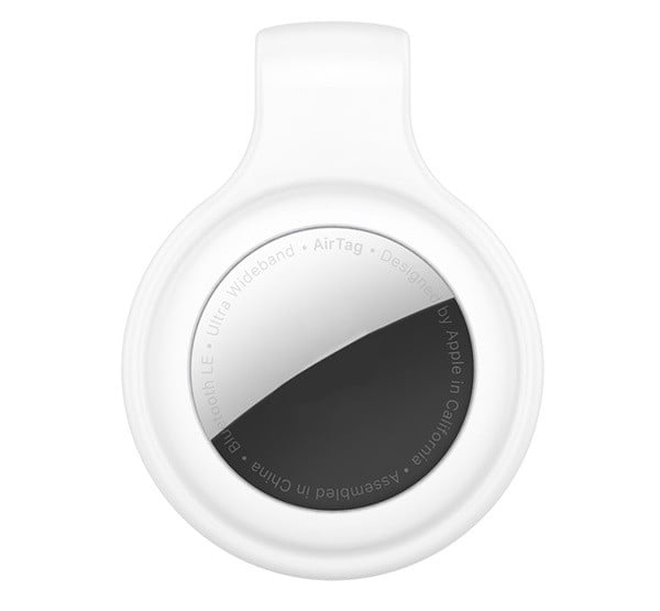 Szilikon tok (övre csiptethető) FEHÉR Apple AirTag [Apple iPhone 12 mini]