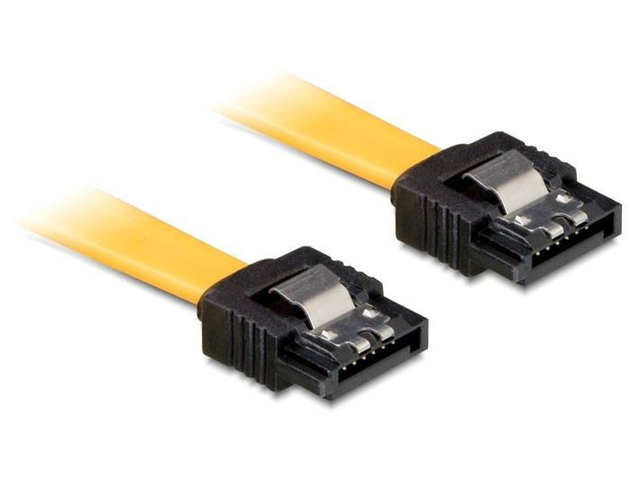 DeLock 82809 kábel SATA 6 Gb/s fém rögzítővel egyenes / egyenes kábel 50 cm