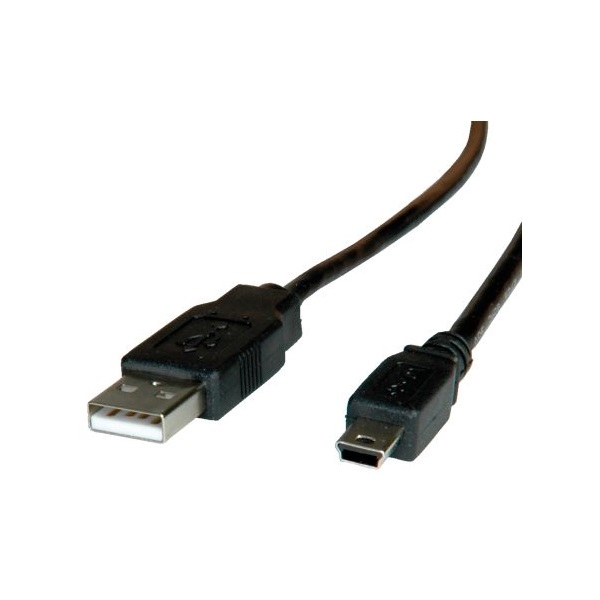 Roline Kábel USB 2.0 A - Mini B USB (5pin),   3m , fekete (11.02.8730-10)