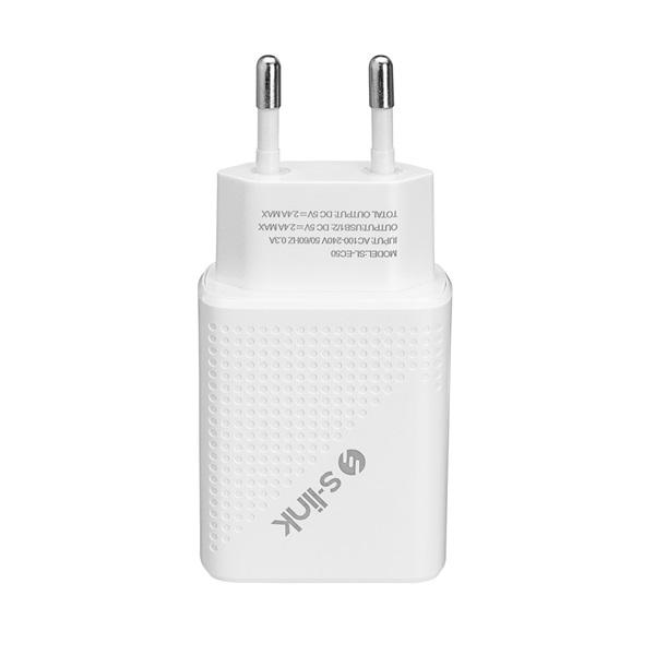 S-Link   SL-EC50L   5V/3A  12W Gyorstöltés Lightning 100cm adat+töltőkábel Fehér 