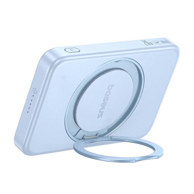 Baseus PicoGo Qi2  5000mAh  20W mágneses powerbank állvánnyal  Kék