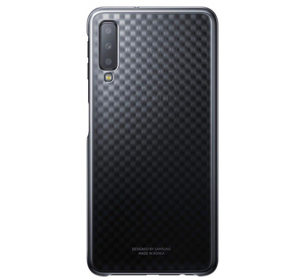 SAMSUNG műanyag telefonvédő (ultravékony, gyémánt minta) FEKETE [Samsung Galaxy A7 (2018) SM-A750F]