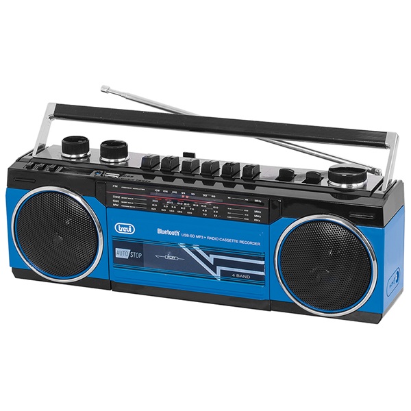 Trevi RR501 retro Bluetooth/USB kék kazettás rádió Trevi RR501 retro Bluetooth/USB kék kazettás rádió
