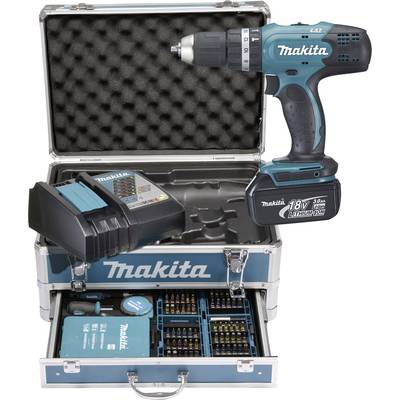 Makita Akkus ütvefúró-csavarozó 18 V 3.0 Ah Lítiumion 2. akkuval, Hordtáskával, Tartozékokkal