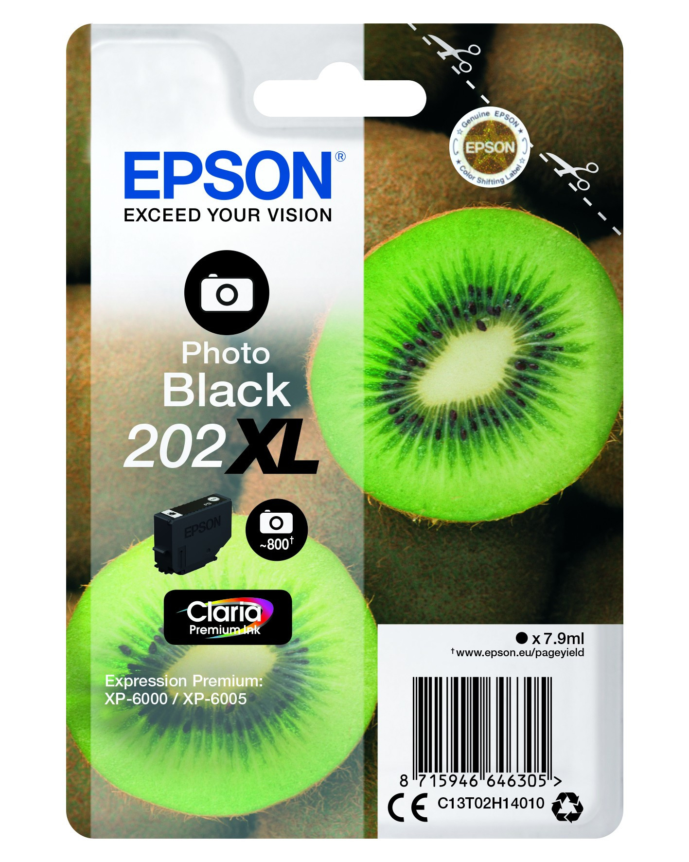 Epson T02H1 Tintapatron Fotó Fekete 7,9ml No.202XL Eredeti Epson T02H1 Tintapatron Fotó Fekete 7,9ml No.202XL Eredeti