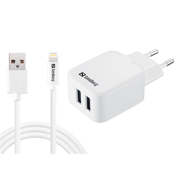 Sandberg AC Charger EU Lightning 2.4A Telefon töltő Sandberg AC Charger EU Lightning 2.4A Telefon töltő
