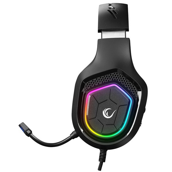 Rampage RM-K90 VECTOR mikrofon  USB  3,5 Jack  hangerőszabályzó nagy-párnás Fejhallgató Fekete