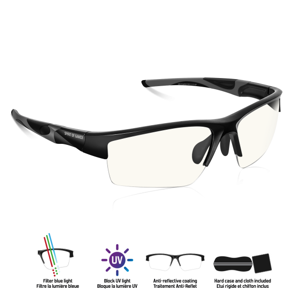 Spirit of Gamer Szemüveg Retina Pro  Kékfény/UV szűrő Fekete 