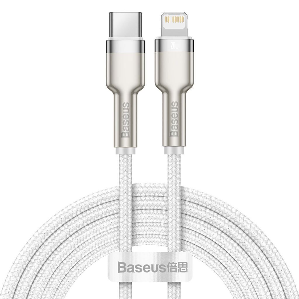 Baseus Cafule USB-C-Lightning töltőkábel, PD, 20 W, 2m, fehér (CATLJK-B02) Baseus Cafule USB-C-Lightning töltőkábel, PD, 20 W, 2m, fehér (CATLJK-B02)