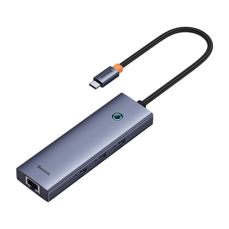 4in1 Hub Baseus UltraJoy USB-C do 3x USB 3.0 + RJ45 (space grey) 4in1 Hub Baseus UltraJoy USB-C do 3x USB 3.0 + RJ45 (space grey)