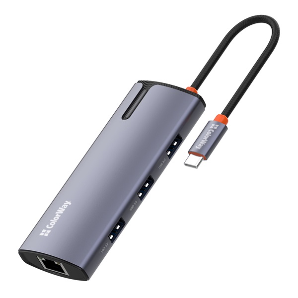 COLORWAY USB-elosztó CW-HUB03  USB-C 6-B-1 Dokkolóállomás