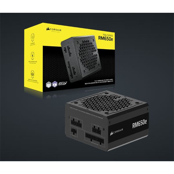CORSAIR Moduláris RM650e 650W 12cm  ATX 3.1 PCIe 5.1  BOX  Cybenetics Gold Tápegység 