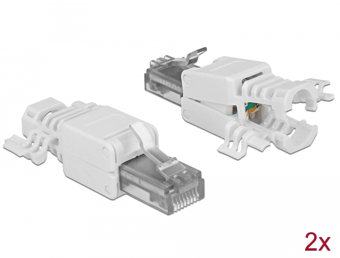 Delock RJ45 dugó Cat.6A UTP szerszám nélkül szerelheto 2 darab (86417)