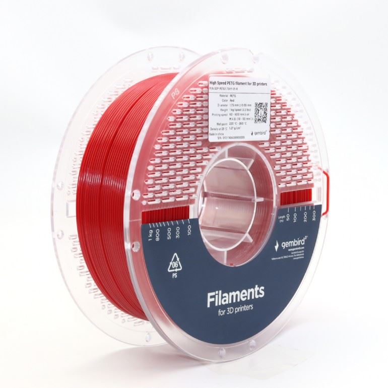 Gembird 3DP-PETG1.75HY-01-R High Speed PETG filament  1,75mm 1kg Piros