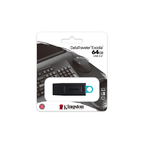 Pen Drive 64GB Kingston DataTraveler Exodia USB 3.2 fekete-zöld (DTX/64GB)