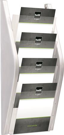 HELIT fali A4  4 rekeszes Katalógustartó Ezüst