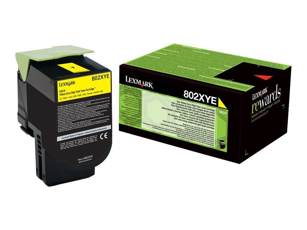 Lexmark 802XYE extra nagy kapacitású festékkazetta sárga (4k) (80C2XYE) Lexmark 802XYE extra nagy kapacitású festékkazetta sárga (4k) (80C2XYE)