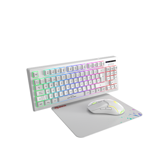 BILL MARVO Loot 30 billentyűzet+egér+egérpad combo - Fehér - UK /Membrán/